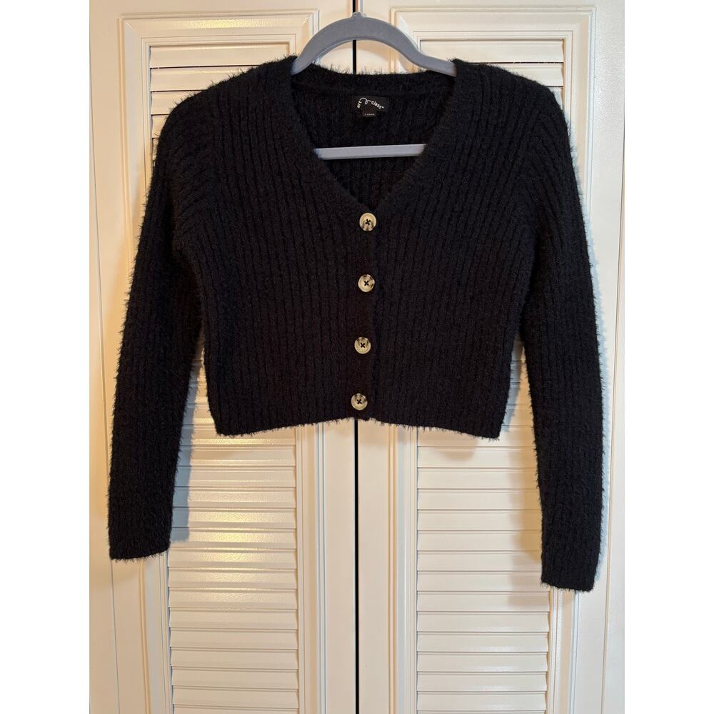 ART CLASS Jrs 10/12 Ribbed Cardigan Button Up Fuzzy Soft Long Slv Sweater